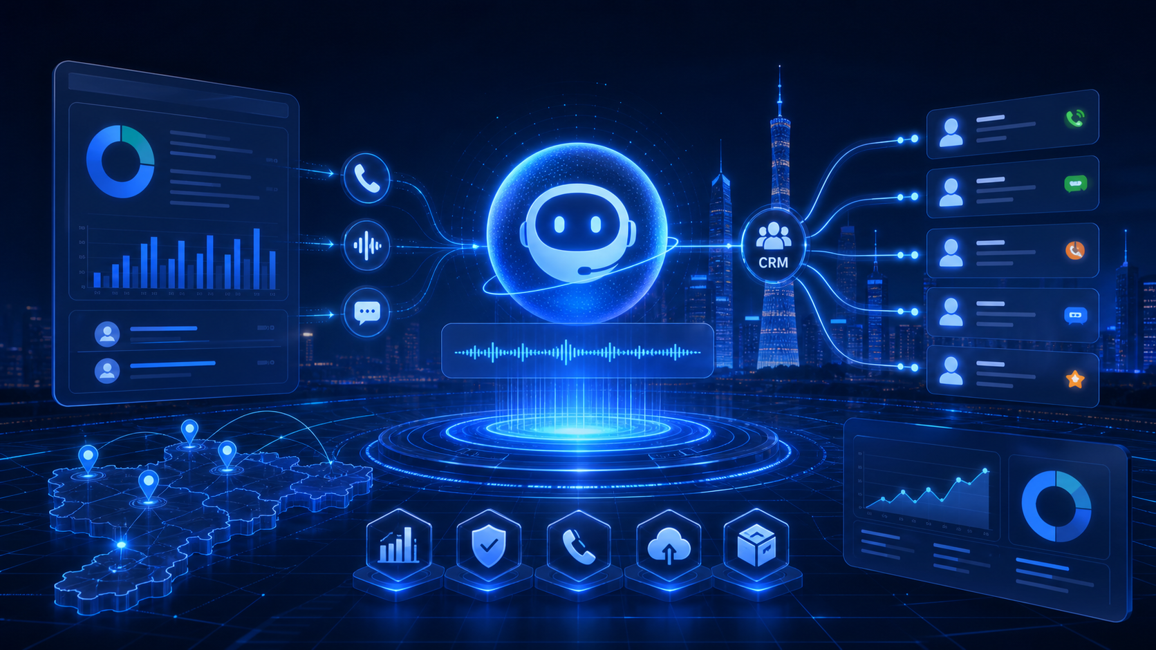 AI Agent 与智能外呼平台示意